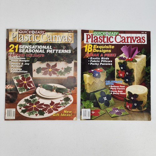 Lot of 15 Vtg 90s Quick Easy Plastic Canvas & Canvas World Magazines Patterns - Picture 7 of 12
