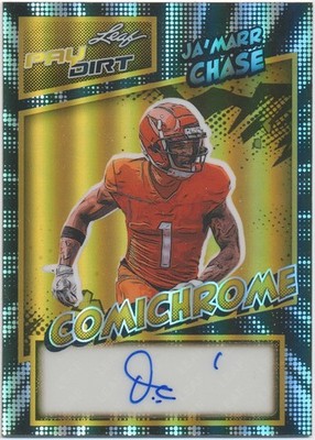 2026 Leaf Paydirt #CA-JMC Ja’Marr Chase Comichrome Prismatic Auto #/3