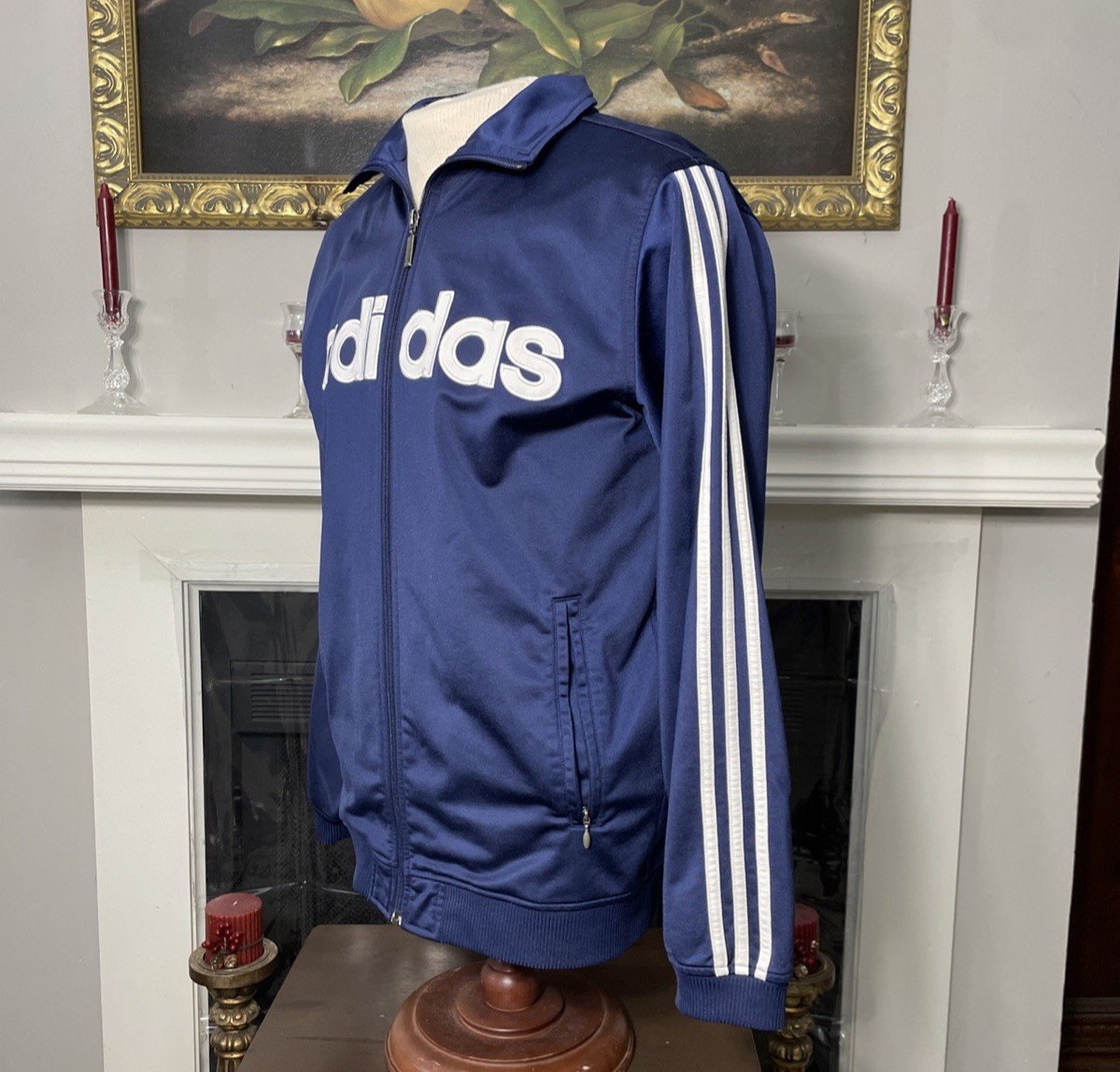 Adidas Track Full Zip Polyester Jacket Small - image 3