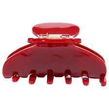 3 Inch Cherry Red Celluloid Acetate Hair Claw Clip Medium Thick Thin Elegant