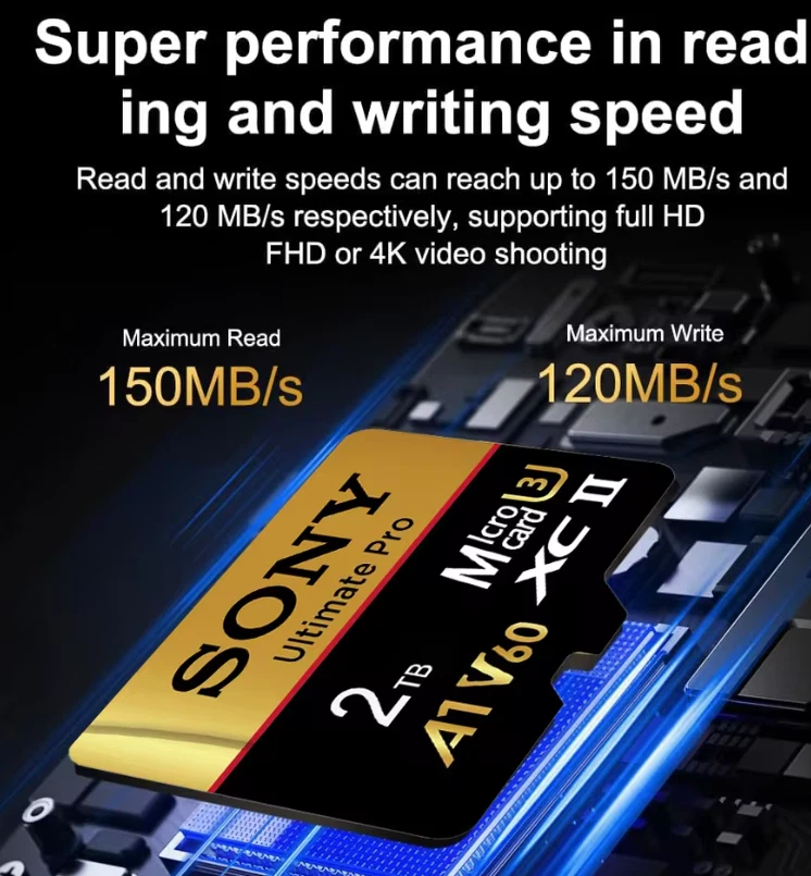 SONY Micro SD Card 2TB 512GB 256GB 128GB TF Memory Card Extreme 1TB U3 4K High - Image 4 of 4