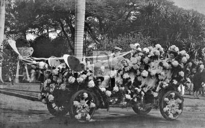 Butterfly Flower Parade Float Honolulu Hawaii HI - Reprint
