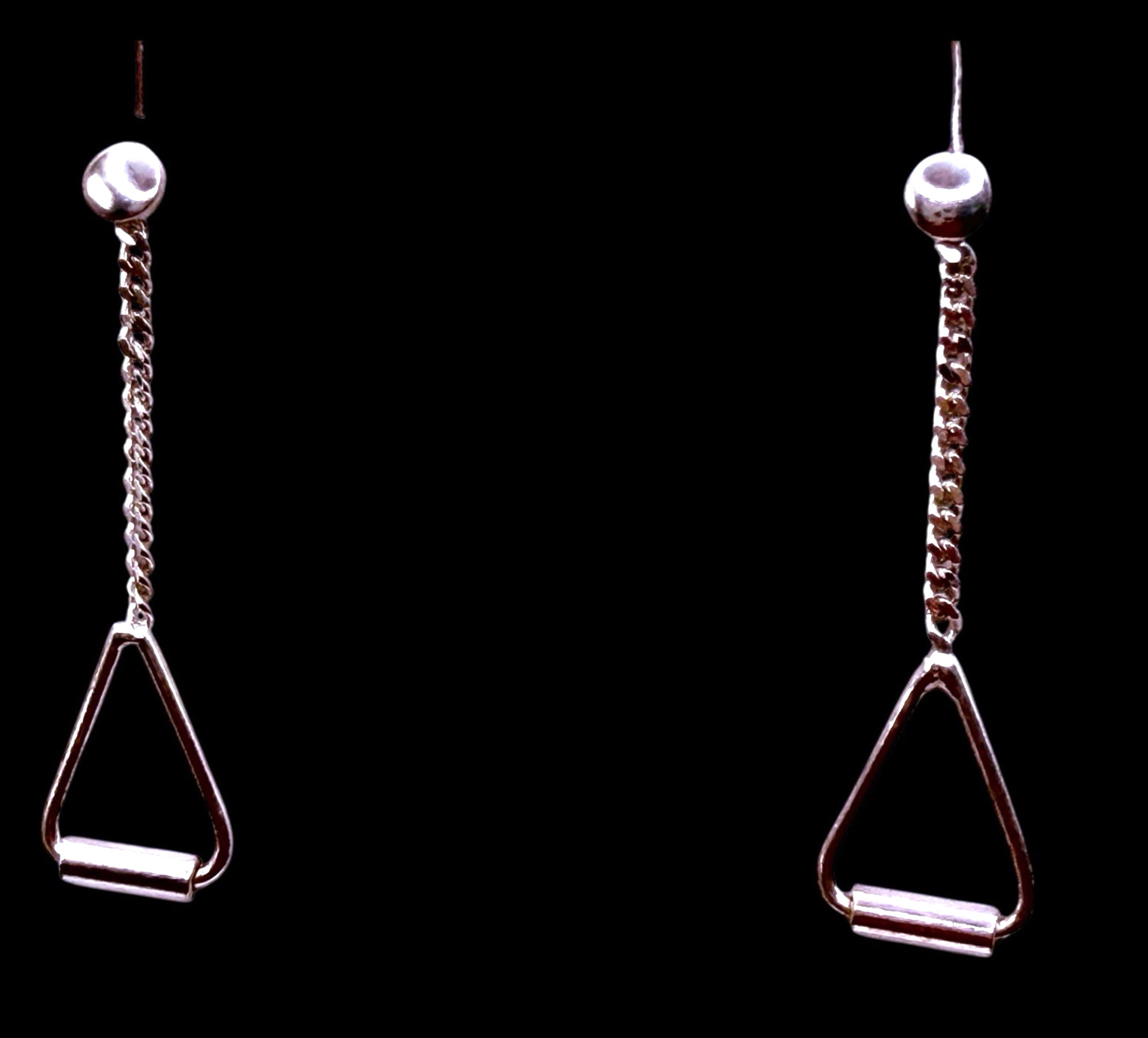 Solid Sterling Silver Post Dangle Earrings - image 2