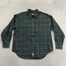 Vintage Woolrich Shirt Men's Large Plaid Flannel 100 Cotton Farm 90s Green Red