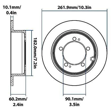 Rotor de freno Carquest Wearever YH145047 - Chrysler/Dodge/Eagle/Mitsubus Foto 4 de 4
