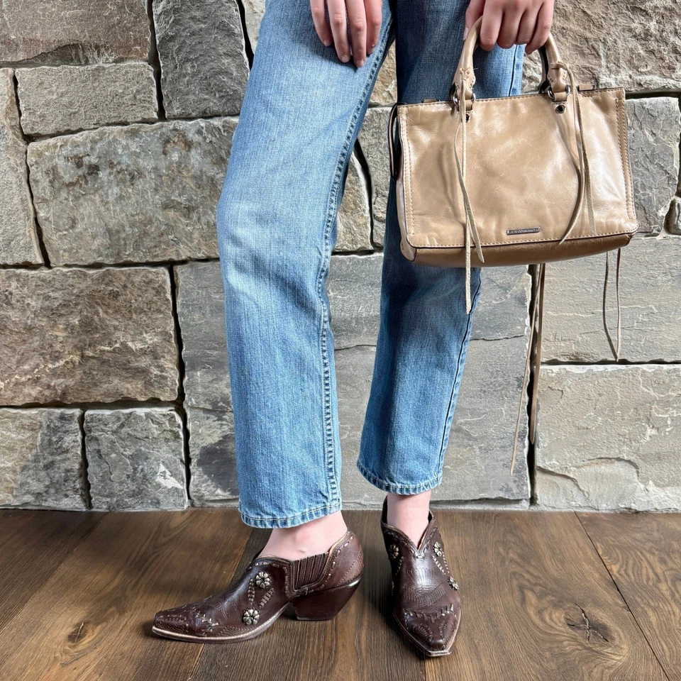 Rebecca Minkoff Mini Regan Satchel Tan Leather Crossbody Western Coastal Cowgirl - Image 4 of 4