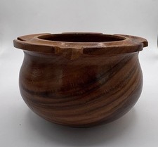 Large Turned Wooden Bowl Cottage Decor Fruit Crafts Butcher Handmade