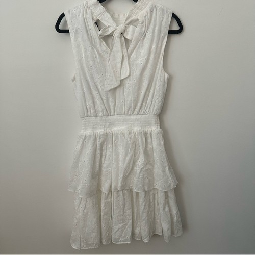 Laundry by Shelli Segal ärmelloses Mini-Sommerkleid elfenbeinfarben/weiß Größe 6 - Bild 2 von 8