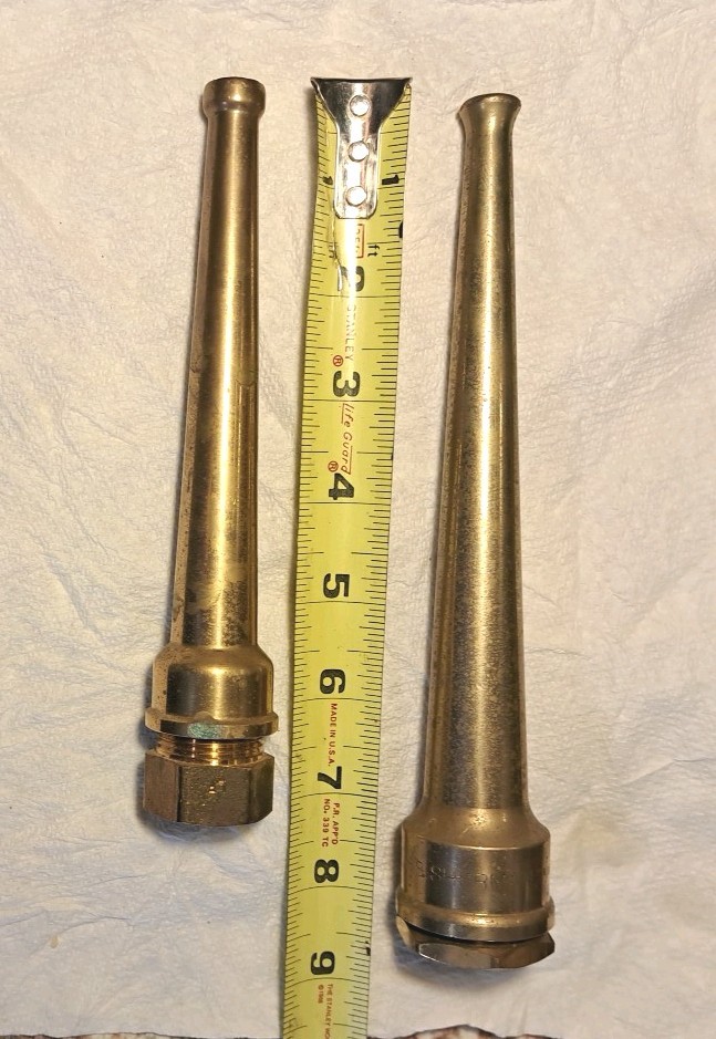 Two Brass Nozzle/ Spigot  (1)  Unmarked (1) Marked H B Sherman