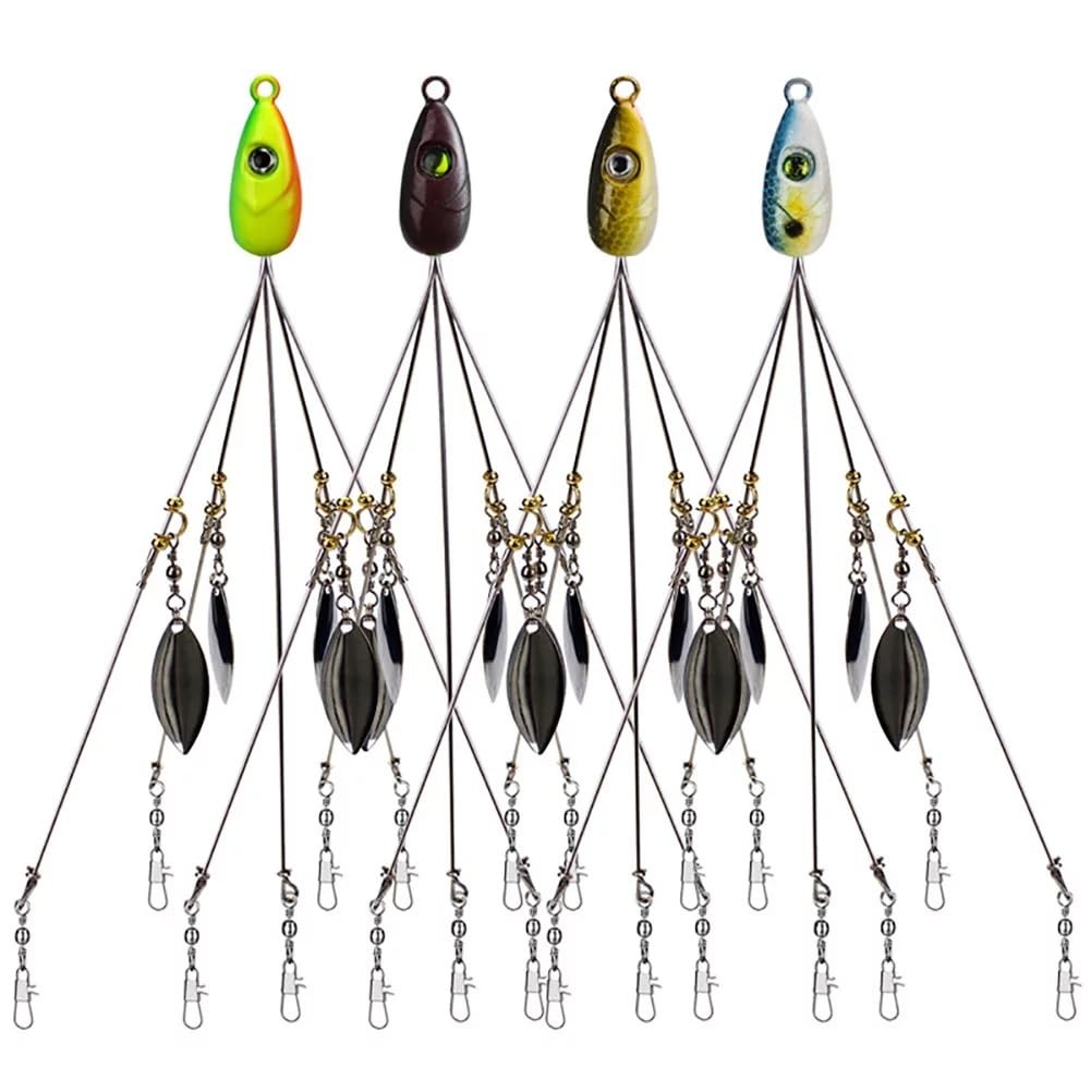 18g 5 Arm Alabama Rig Heads - 4Pack Umbrella Fishing Lures for Bass - Image 2