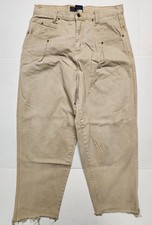 Vintage 90  s Karl Kani Khaki Denim Jeans Hip Hop Skater Size 36x29 Made In USA