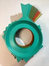 10 Piece Vintage Serva-Plate Plastic Fish Paper Plate Holders Or,Gr,Yel,Teal