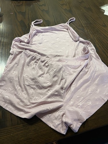 Juicy Couture 3 Piece Sleep Set Bedazzled Pink Size Medium - Picture 9 of 10
