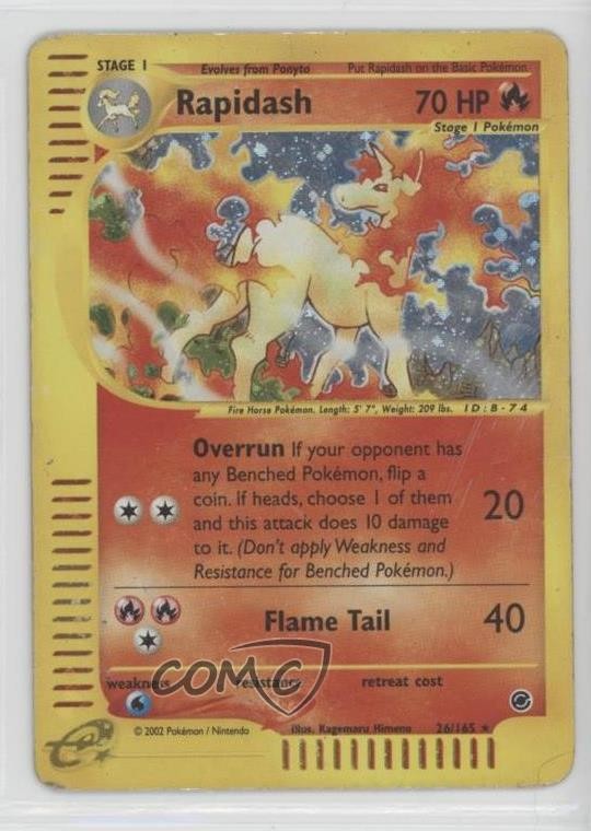 Rapidash Holo Pokemon e-Card Series Expedition #26 2002