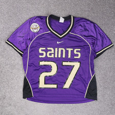 Nike Saints Football #27 Made in USA Large Purple Short Sleeve Football Jersey