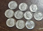 Lot Of 10 Silver 90% Roosevelt Dimes. All Different Dates! 🔥🔥