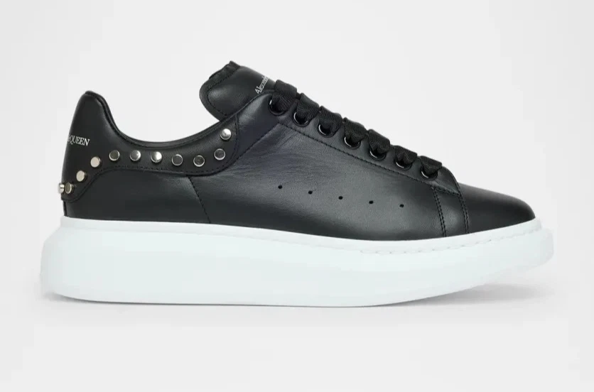 Alexander McQueen — Alexander McQueen Men's Oversized Studded Leather Low-Top Sneakers, Size 10.5US