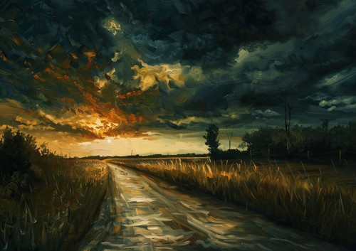 Stormy Sunset Haunted Chapel Abandoned Cottage Twilight House Foggy Village Mist - Picture 3 of 9