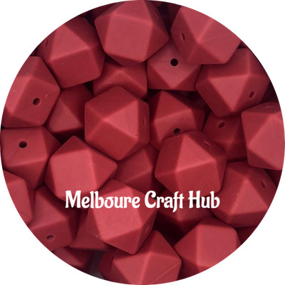 10 silicone beads PLUM 17mm hexagon BPA free DIY jewellery
