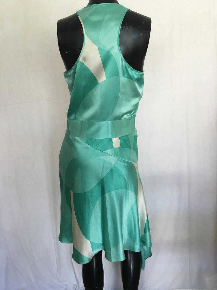 Vestido kenneth cole sin mangas multicolor dobladillo asimétrico 100% seda Foto 2 de 4