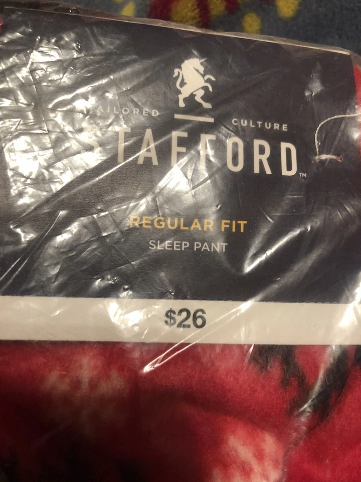 Pantalón de dormir Stafford para hombre Navidad reno S suave ajuste regular nuevo salón Foto 3 de 3