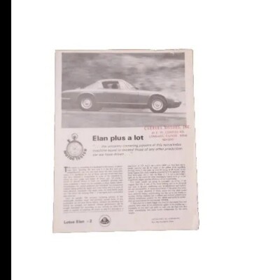 Test Motor Magazine ''LOTUS ELAN + 2'' Elan plus a lot