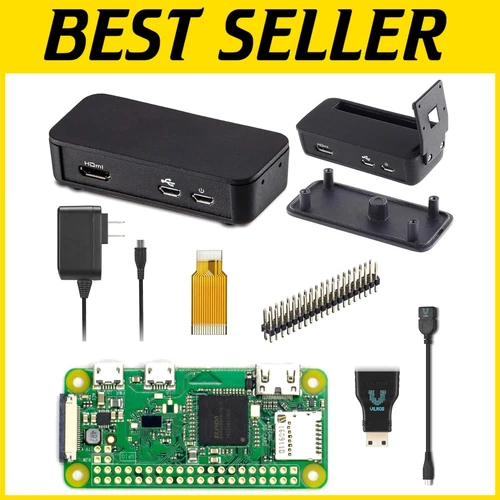 7-Part Raspberry Pi Zero W Starter Kit – Complete with Black Case & Accessories