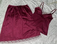 Vanity Fair Half Slip/Camisole 32/Half Slip Medium/L Burgandy Womans Cami Nylon