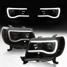 Right Left Headlights For Toyota Tacoma 2005-2011 Led Projector Black Wbulbs