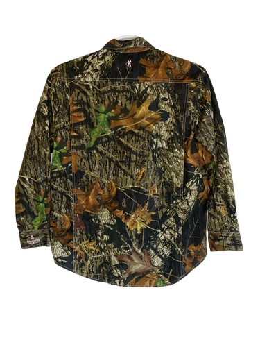 Browning for Her Womens XL Shirt Mossy Oak Breakup Camo Hunting Long Sleeves - Picture 4 of 11