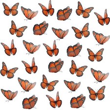 50 Pcs Monarch Butterfly Decor Artificial Butterflies for Bouquets Crafts