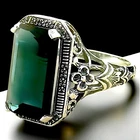 VINTAGE STYLE 925 STERLING SILVER RING 6 CT LONDON BLUE SIMULATED TOPAZ   #1141