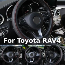For Toyota RAV4 Car Steering Wheel Cover Microfiber Leather Non-slip Accessories