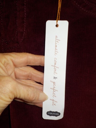 Maurices Corduroy Jeggings Size S NWT Burgundy Ins 32" Cotton Blend Pockets Logo - Picture 4 of 12