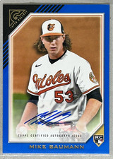 Mike Baumann 2022 Topps Gallery #RA-MBA Rookie Autograph Blue SN 28/50, Orioles