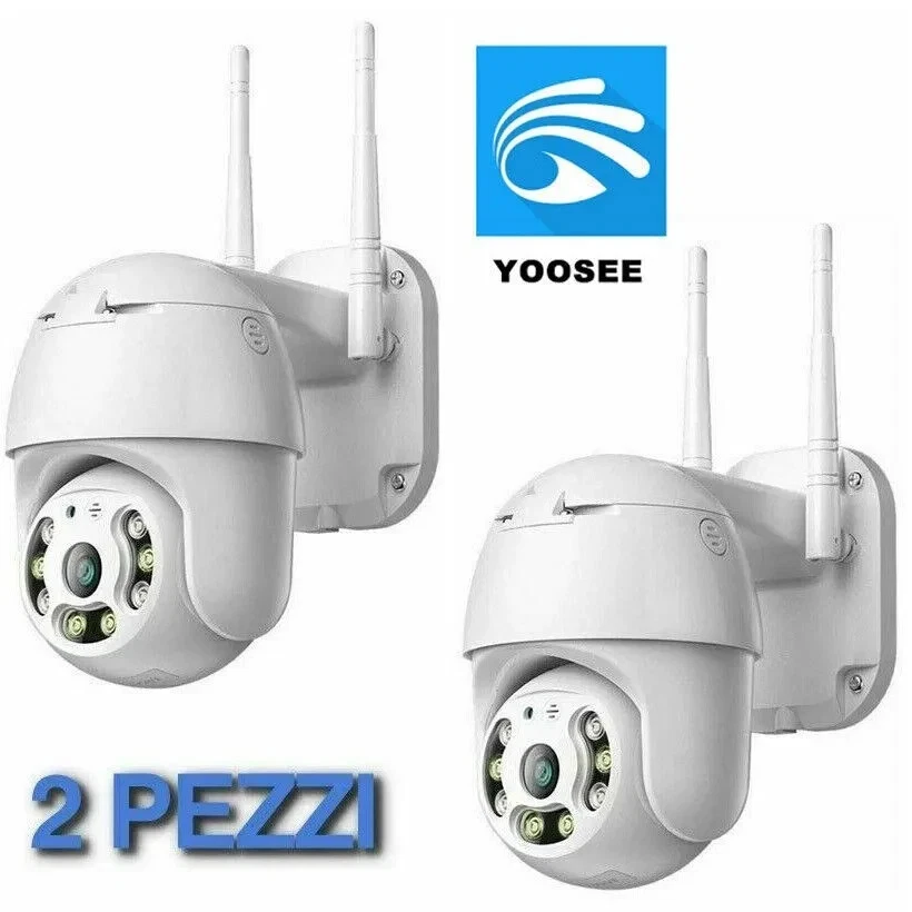 2X TELECAMERA IP CAM PTZ WIFI CAMERA DOME WIRELESS ESTERNO APP YOOSEE MICRO SD