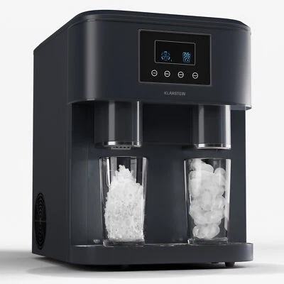 KLARSTEIN Eiswürfelmaschine Eiswürfelbereiter 3-in-1 Eis Gerät Icemaker 1,8 L LCD Schwarz