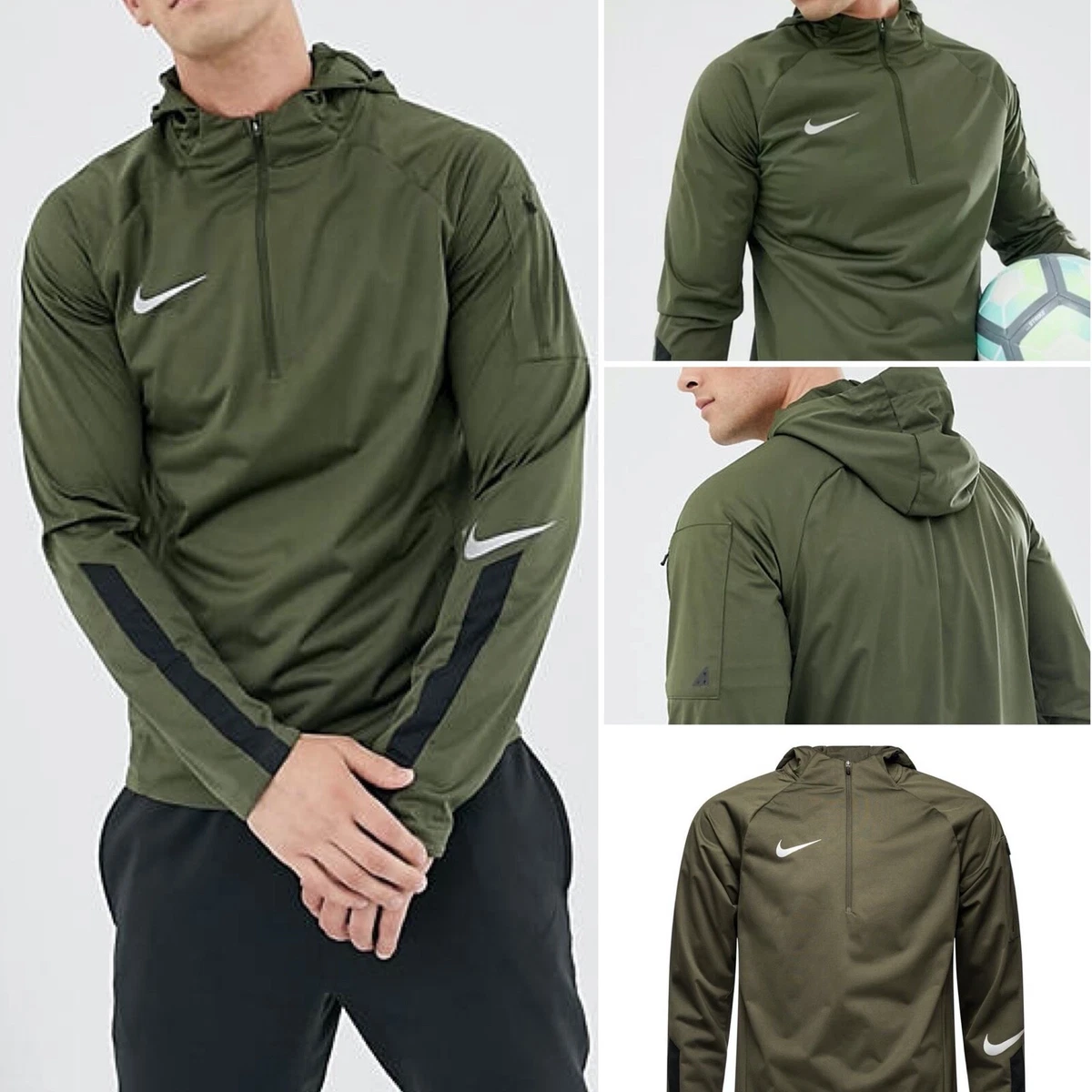 NWT Nike Shield Squad Drill Top Reflective Hoodie Jacket AA9612