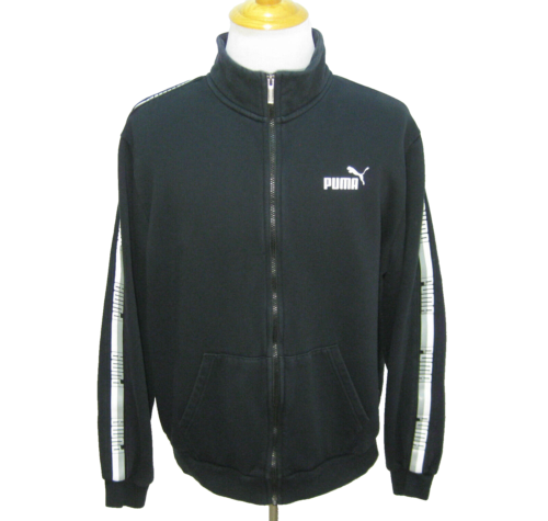 PUMA Uomo (Taglia XL) Nero Sportivo Full Zip Track Jacket Felpa Cappotto Riscaldato