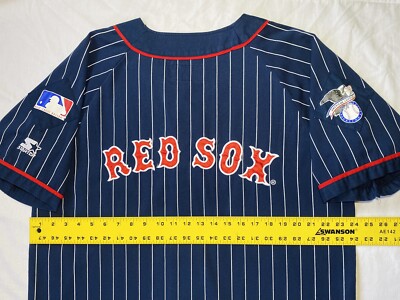VERY RARE Vintage 90s MLB BOSTON RED SOX navy white PINSTRIPE