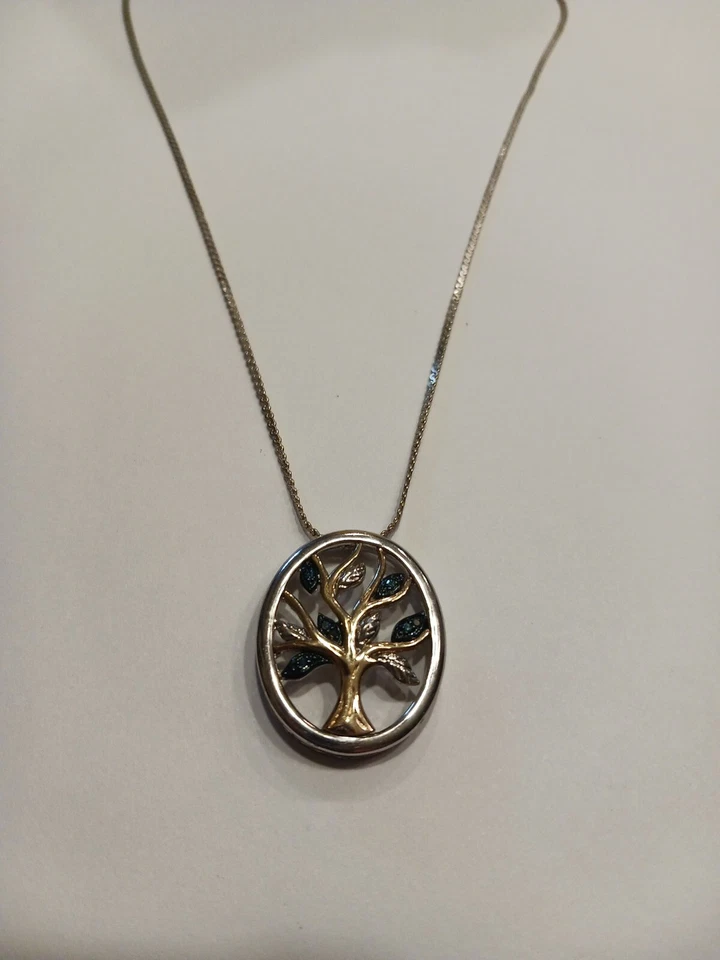 Vtg Alwand Vahan 14k White Gold 925 Blue Sapphire Pendant, 24" 925 Necklace 22 - Image 2 of 4