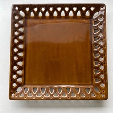 Grasslands Road Square Plate 8x8 Serving Dish Tray Falling Leaves Ceramic
