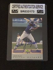 CARLOS DELGADO 1992 CLASSIC BEST BLUE SIGNED AUTOGRAPHED CARD CAS AUTHENTIC