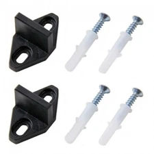 2X Bottom Floor Guide For Barn Door Hardware Plastic Powder Coated Black