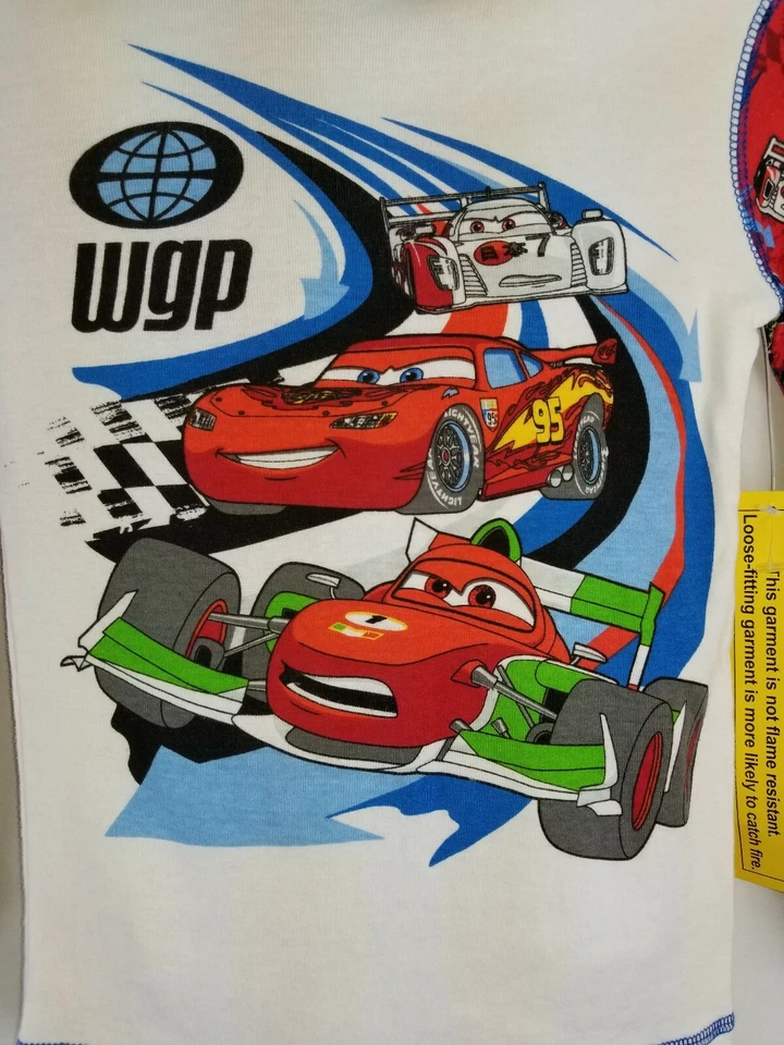 Disney Boy 5 Red Cars Long Sleeve Pajama Set NWT 2719 - Image 2 of 4