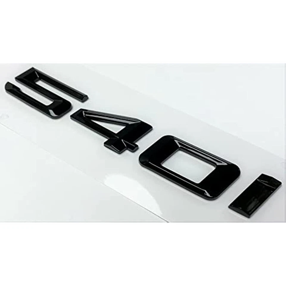 540i Gloss Black Rear Trunk Emblem Badge for BMW 540i Decal Numbers Letters — 第 2/3 张图片