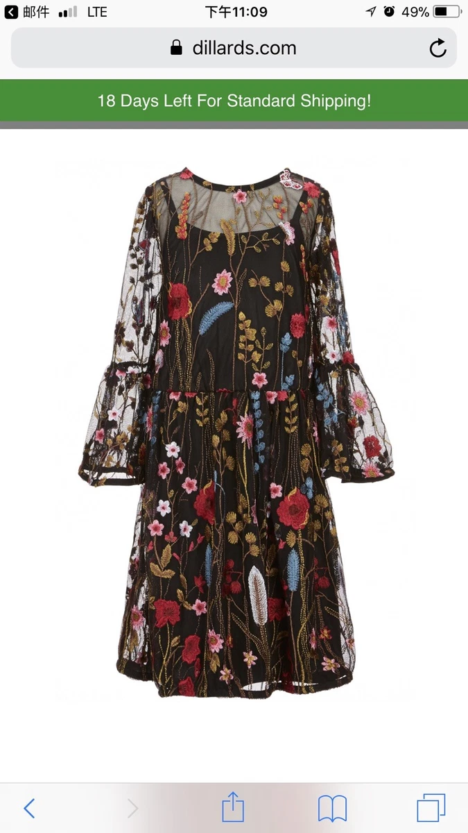 Gb social hotsell floral embroidered gown