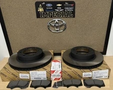 2007-2014 TOYOTA FJ CRUISER GENUINE OEM FRONT BRAKE ROTORS AND TCMC BRAKE PADS
