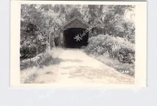 RPPC Real Photo Postcard Unknown Wooden Covered Bridge #7