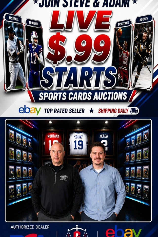 Steve and Adam start .99 Auctions for Singles, Lots, PSA Slabs, Packs, etc.